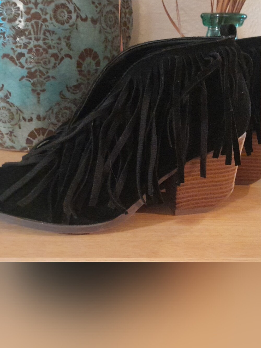 BEAST FASHION Black Fringe Ankle Booties